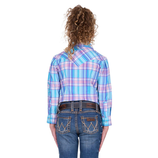 Wrangler Girls’ Emily Check Long Sleeve Shirt