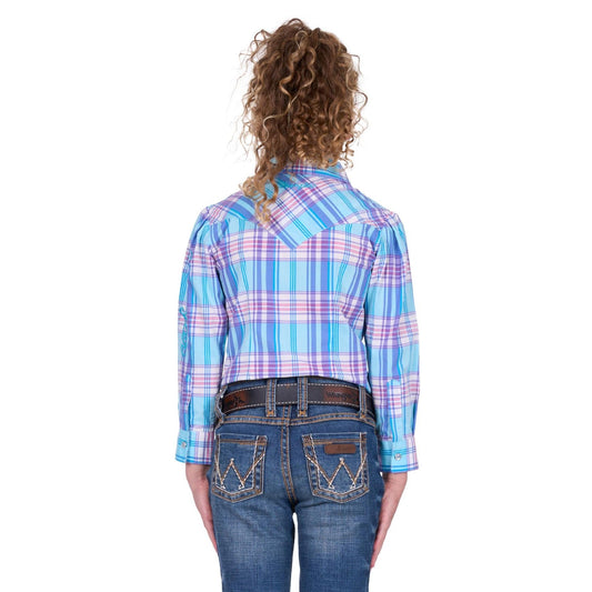 Wrangler Girls’ Emily Check Long Sleeve Shirt