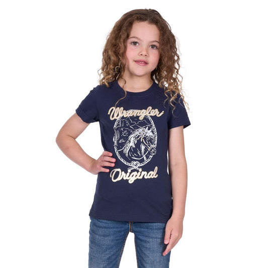 Wrangler Girls’ Glenda Short Sleeve Tee – Navy