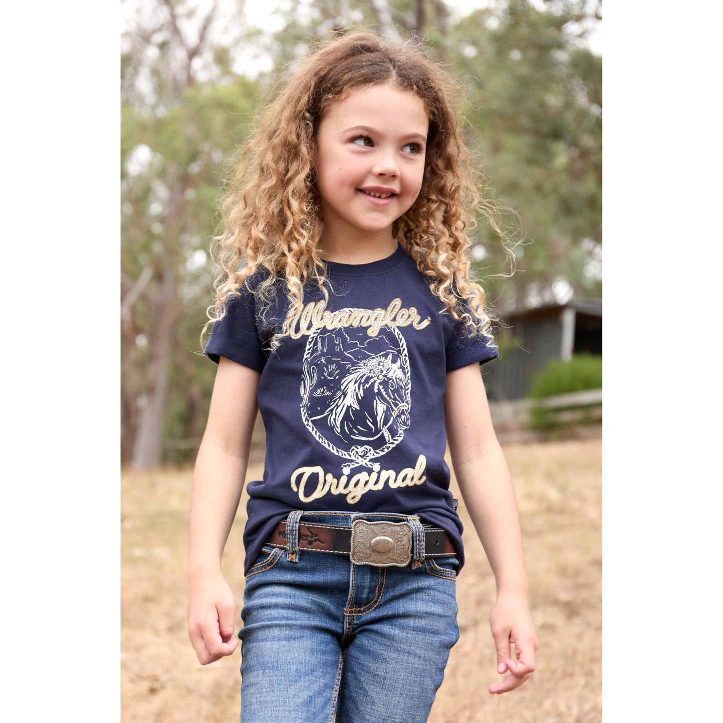 Wrangler Girls’ Glenda Short Sleeve Tee – Navy