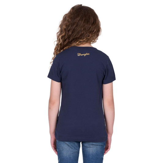Wrangler Girls’ Glenda Short Sleeve Tee – Navy