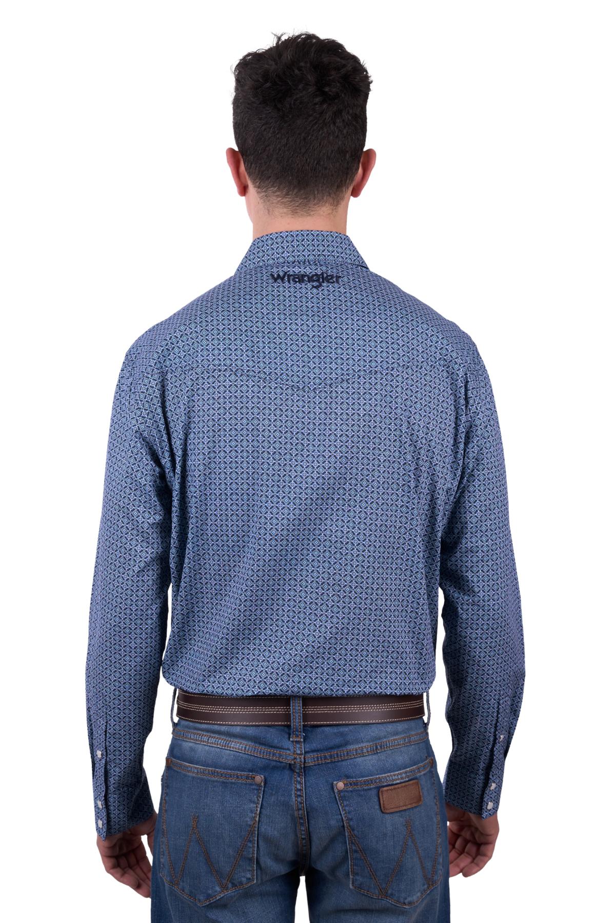 Wrangler – Men’s Theo Print Western Long Sleeve Shirt