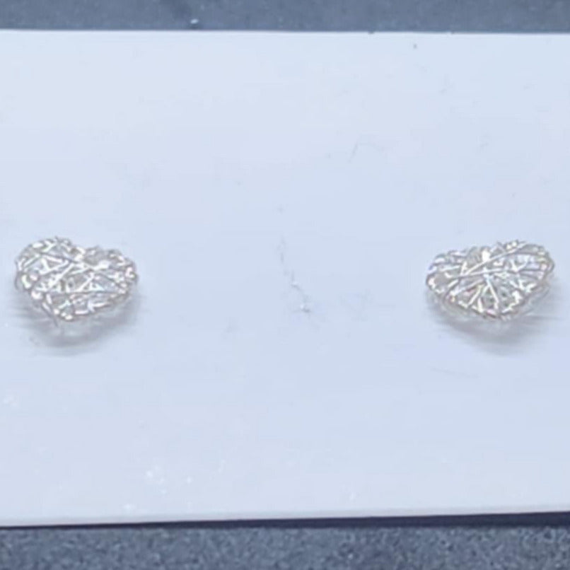Small Wire Heart Sterling Silver Stud Earring