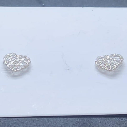 Small Wire Heart Sterling Silver Stud Earring