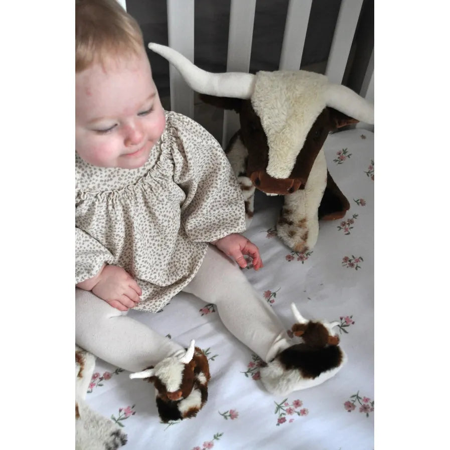 Texas Longhorn Highland Cow Plush Baby Slippers House Shoes