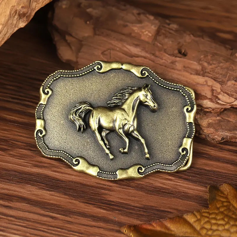 Vintage Running Horse Belt Buckle
