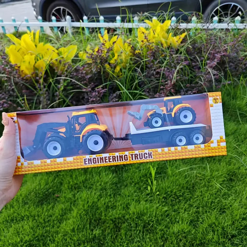 Large Farmer’s Car Set – Tractor, Engineering Car, Dump Truck & Trolley