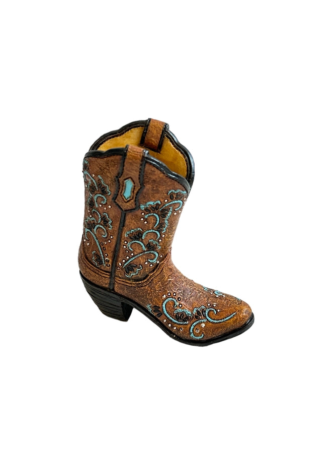 Western Cowgirl Boot Decorative Container