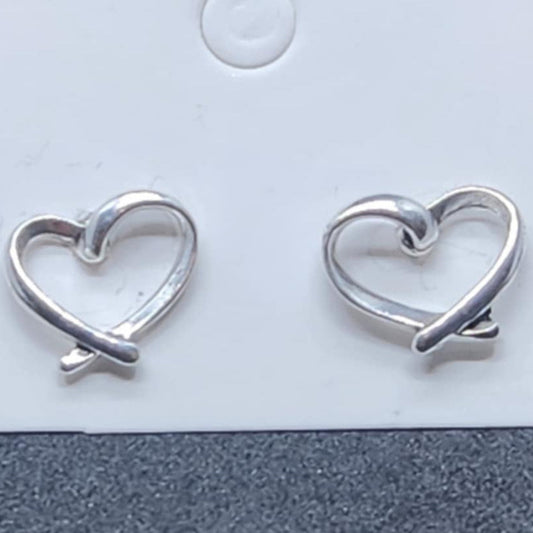 Sterling Silver Heart Stud Earring