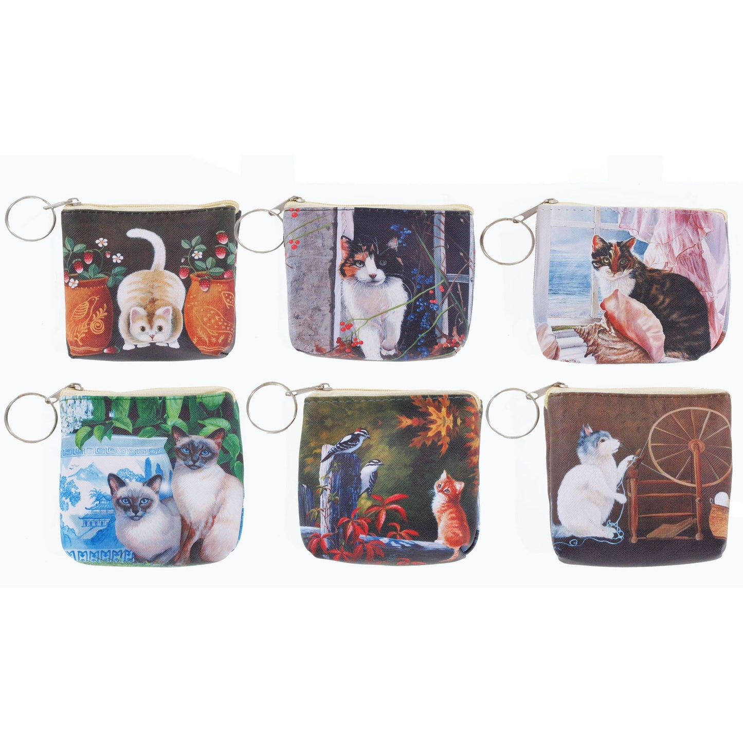 Cat’s Pattern Coin Purse – Satin Lined – Zip Top