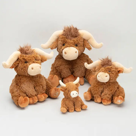 Horny Highland Cow Plush Brown Large Soft Toy – 30cm