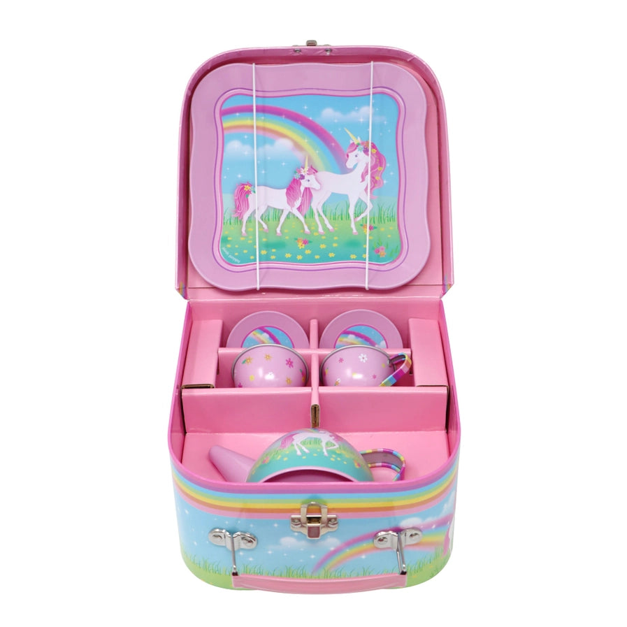 Pink Poppy Stardust Unicorn Tin Tea Set – Limited Edition (6 Piece Set)