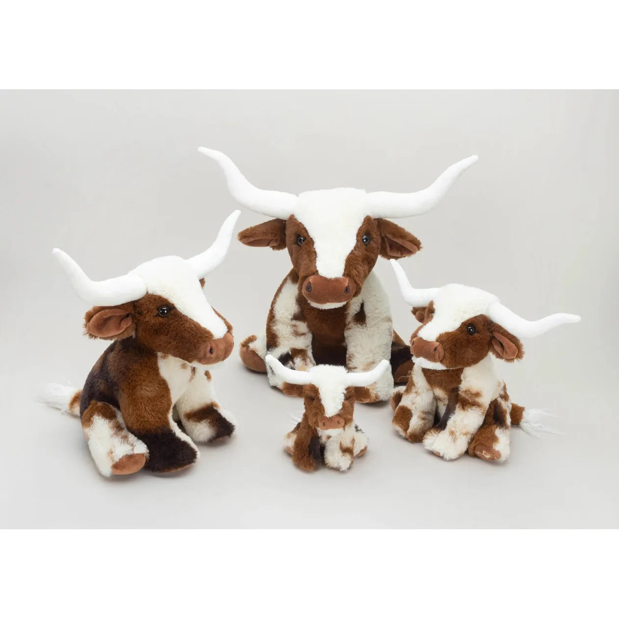 Texas Longhorn Highland Cream/Brown Soft Toy Cow - 23cm