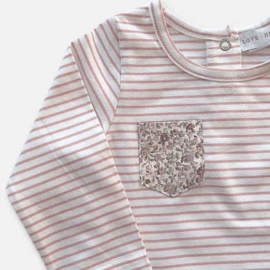Baby Girls Knit Romper – Pink Stripe