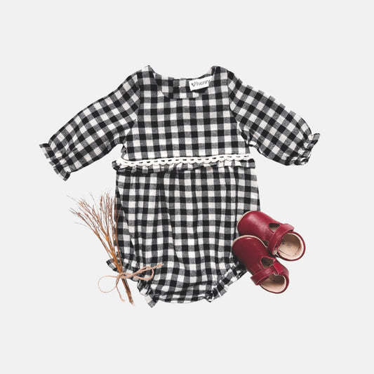 Baby Girls long sleeve Nora playsuit - Navy