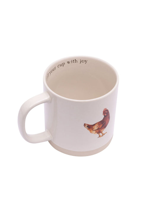 🐓 Rustic Meadow Chicken Mug