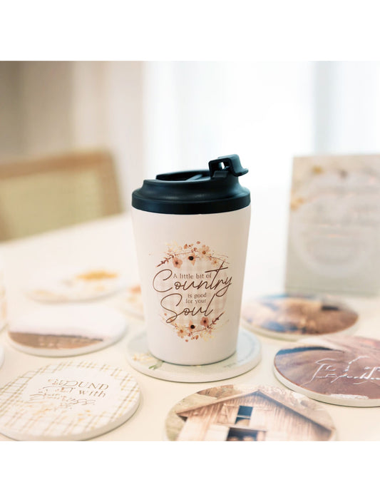 Rustic Meadow Insulated Ceramic Coffee Cup