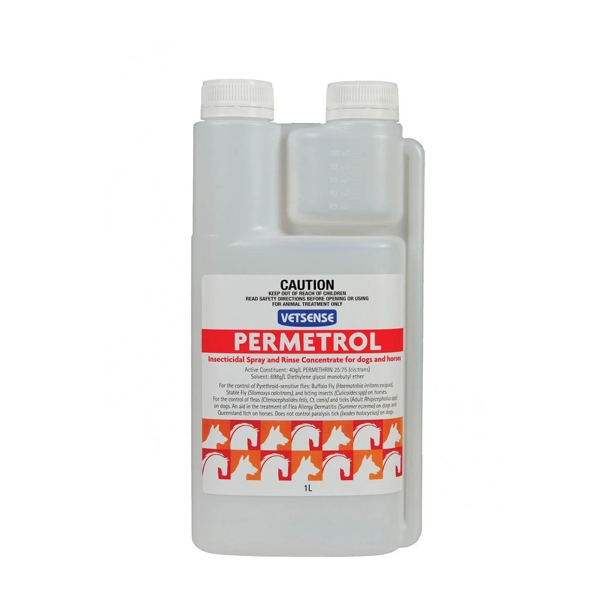 Vetsense Permetrol 1L – Insecticidal Spray & Rinse Concentrate for Dogs & Horses