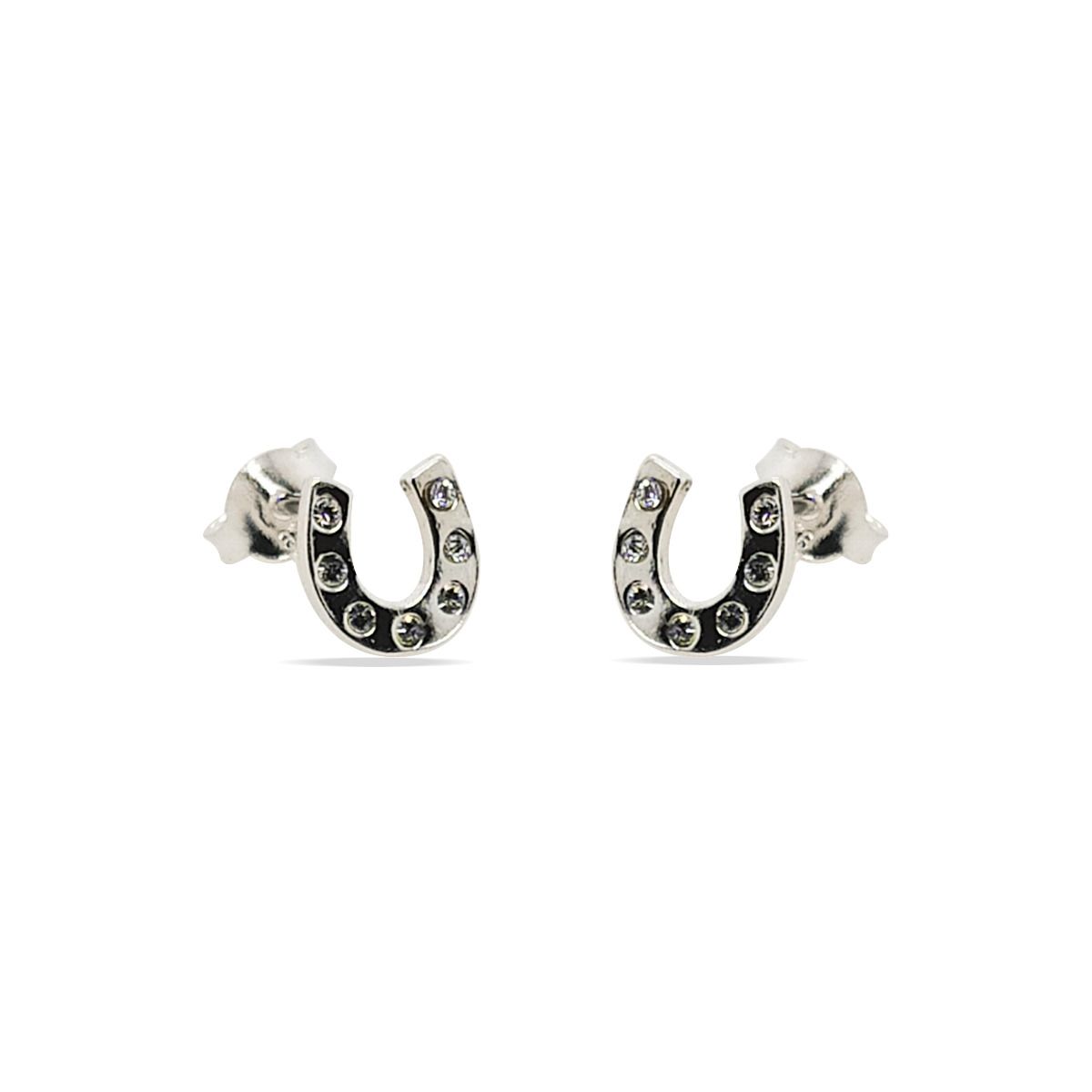 MCJ - HORSESHOE STUDS S/S & CZ