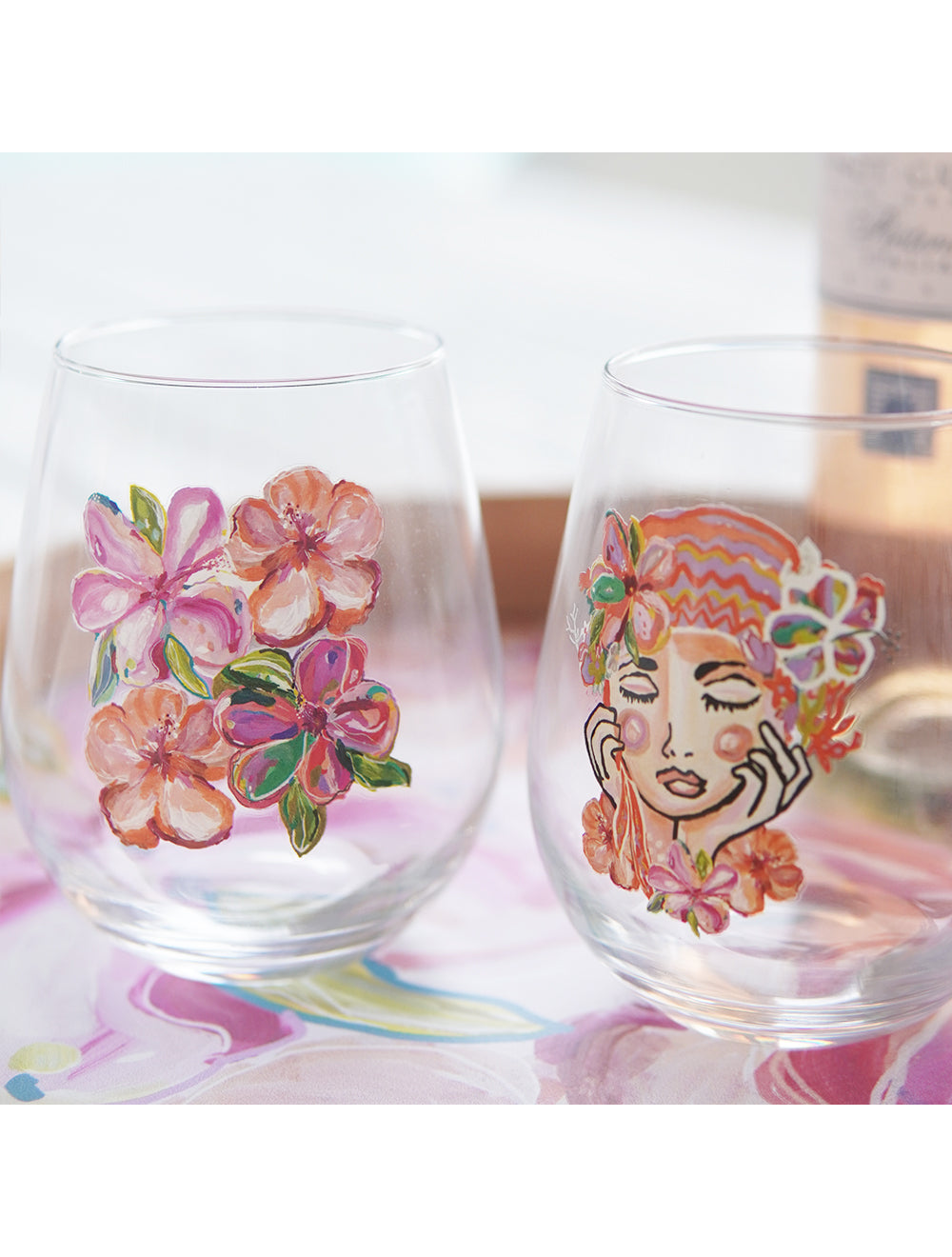 ๐บ Talulah Flowers Stemless Wine Glass