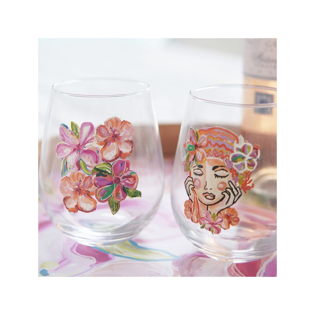 ๐บ Talulah Flowers Stemless Wine Glass