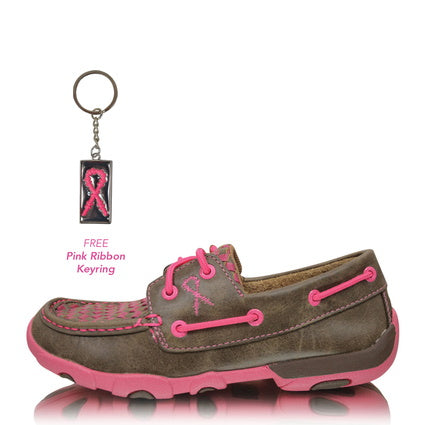 Twisted X - Women's Pink Ribbon Moc's Lace Up