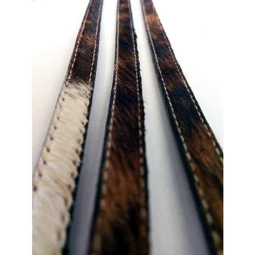 Hat Band - Brown Cowhair Leather - Antique Silver Buckle Set