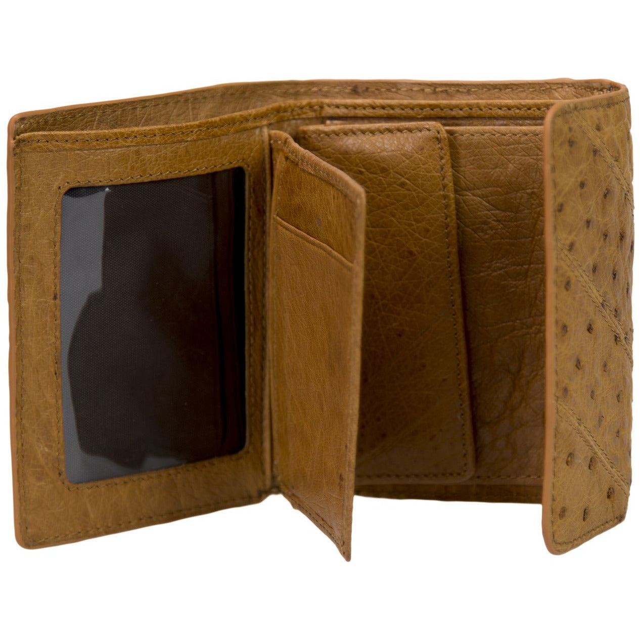 Genuine Ostrich Leather Wallet - Tan