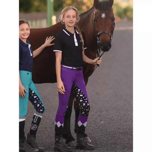 Peter Williams - Unicorn Printed Pull-On Jodhpurs - Children - Purple