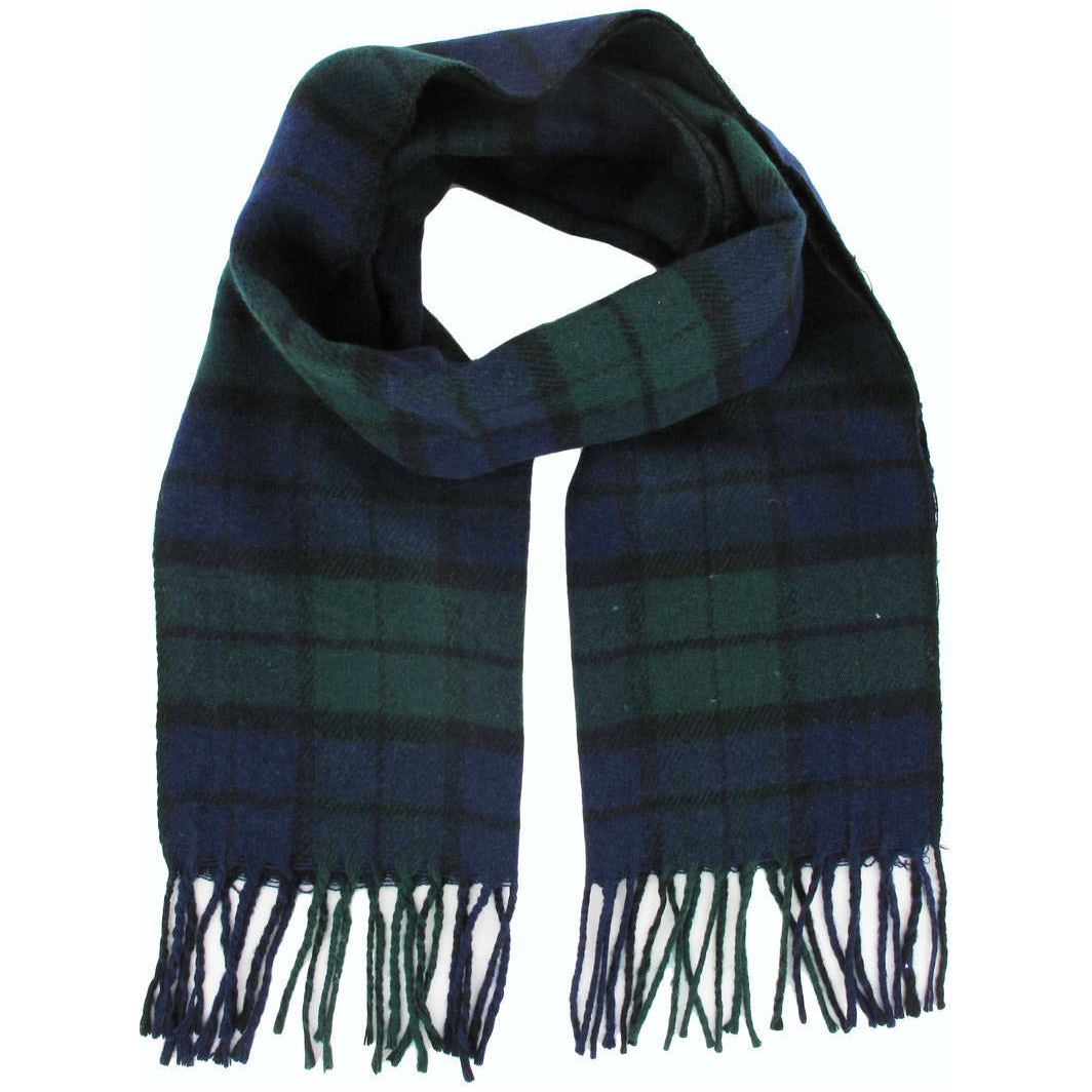 Tartan Scarf - Black - Green - Blue