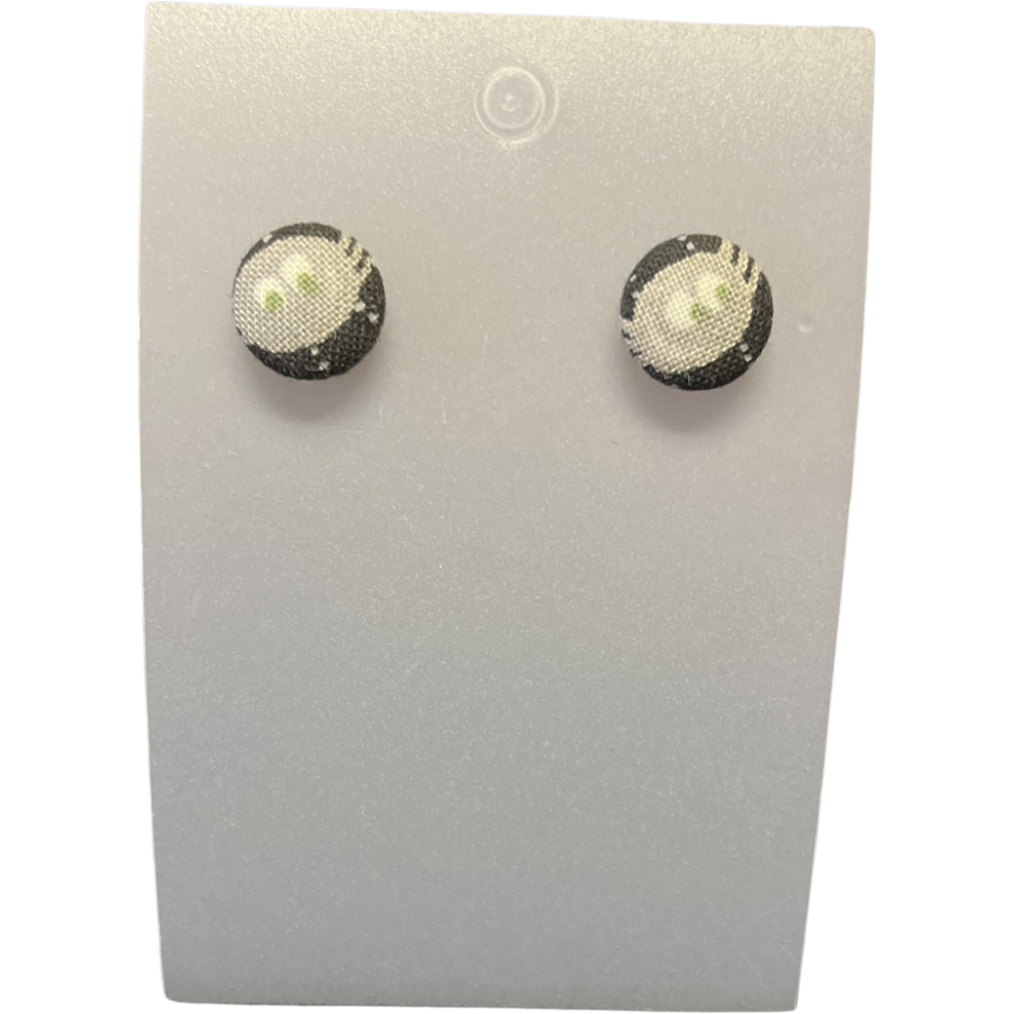 8mm Button Earrings - Eyes Looking at You