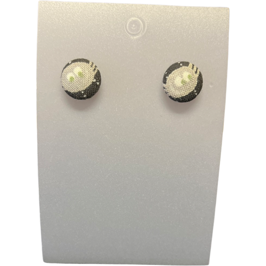8mm Button Earrings - Eyes Looking at You