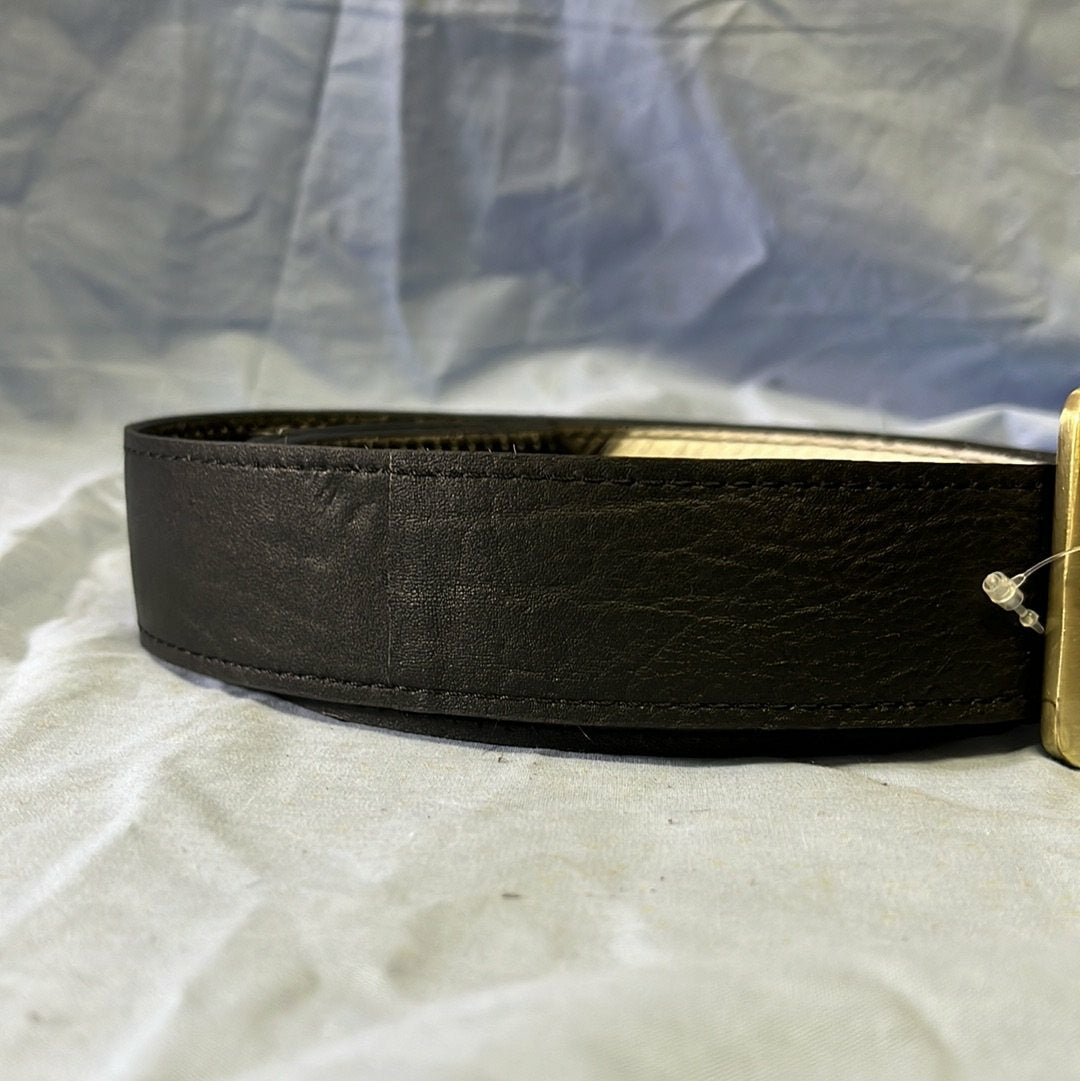 Thick Cowhide Belt – Black Jersey Hair-On & Black Leather
