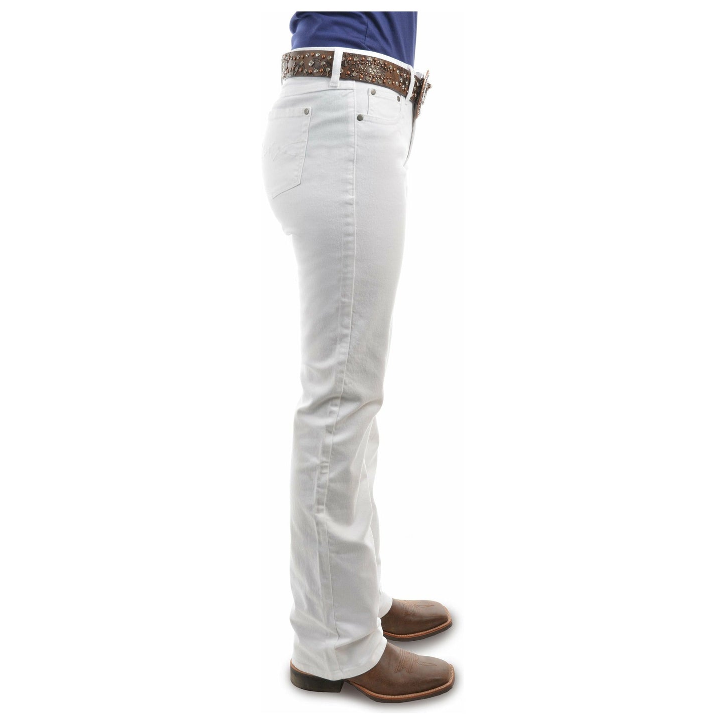 Pure Western – Riding Boot Cut Jean – White – 36L