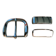 Buckle Belt Set – 1 1/2" (38mm) Chrome