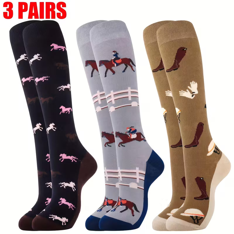 3 Pairs of Women’s Knee-High Riding Socks