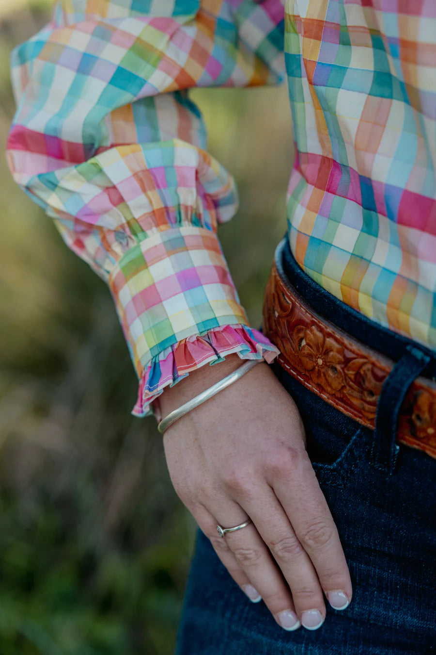 Black Colt – Frankie Shirt | Orange & Blue Check