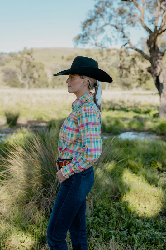 Black Colt – Frankie Shirt | Orange & Blue Check