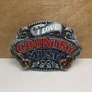 I Love Country Music Belt Buckle