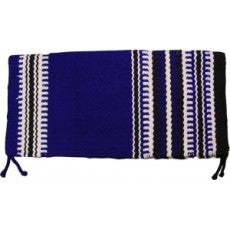 Saddle Blanket – Blue with Black/White Navajo Pattern (85cm x 94cm x 2cm)