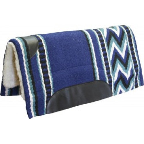 Premium Woven Coloured Wool Pad – Blue/Aztec