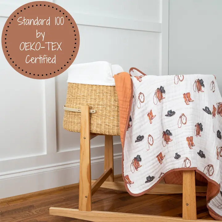 Better in Boots Muslin Quilt Baby & Kids Blanket – 47x47