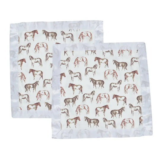 Wild Horse Bamboo Muslin Baby Blankie