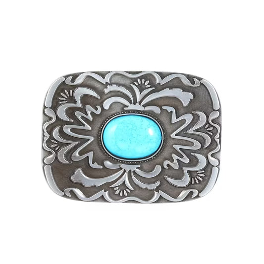 Western Belt Buckle – Turquoise Stone Style