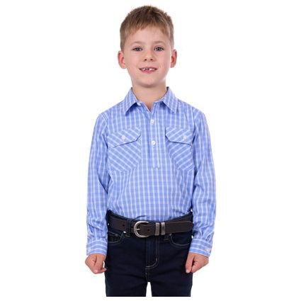 Hard Slog - Kid's Ron Half Placket Long Sleeve Shirt