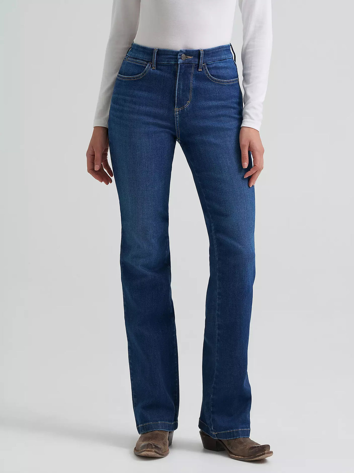 Wrangler 34" Leg - Ladies Bespoke Destiny Boot Cut Denim Jean – Medium Wash