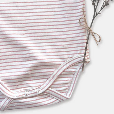 Baby Girls Knit Romper – Pink Stripe