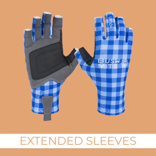 Hamilton’s Blue Gingham UPF 50+ Sun Protection Gloves