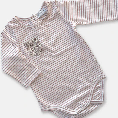 Baby Girls Knit Romper – Pink Stripe