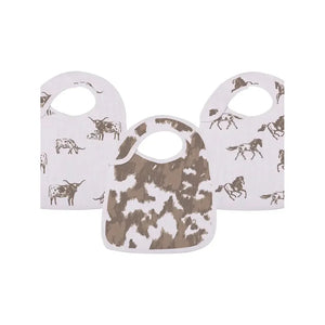 Forever Cowboys & Cowgirls Snap Bibs PK3
